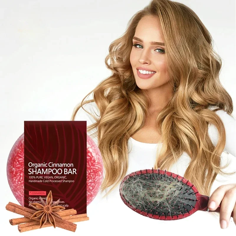 Original Cinnamon Hair Thickening Cinnamon Shampoo Bar Enhance Hair Root Anti Hair Loss Restoration Soap Skin Care