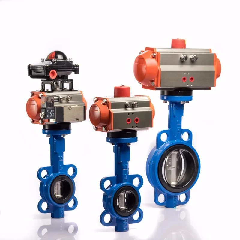 Double-Acting SS304 DN50 Water connection Pneumatic Butterfly Valve with Actuator Valves Product