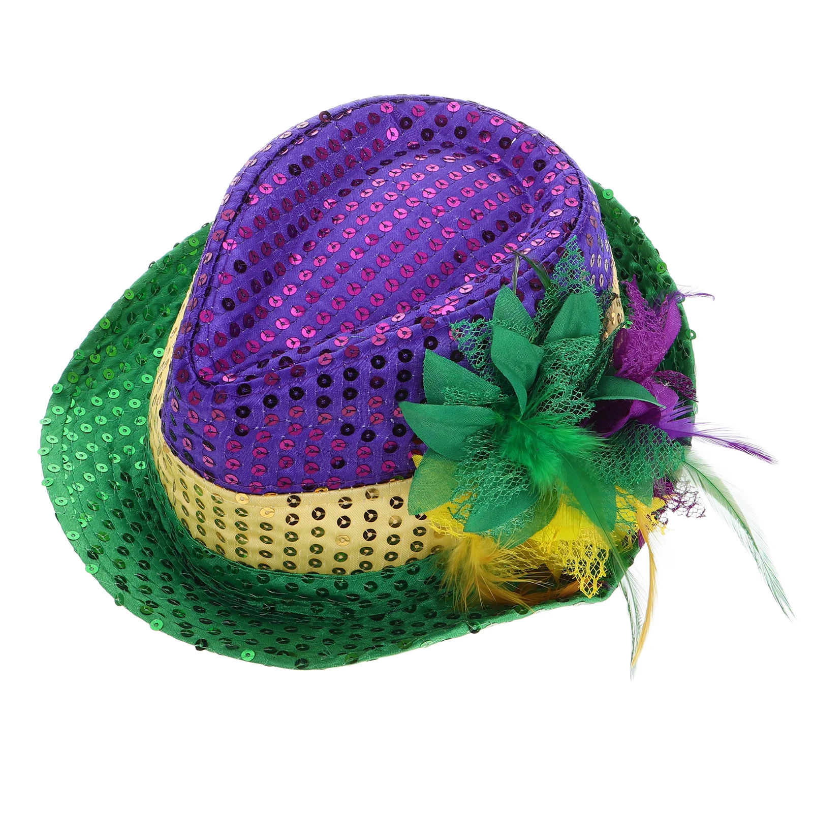 

Sequin Hat Costume Fedora Dark Green Top Carnival Costumes Hats for Men Make up Cloth Funny Cowboy Man