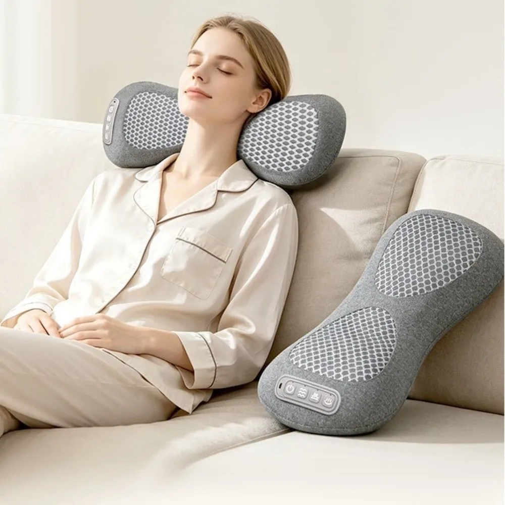 Breathable Neck Massager Pillow Hot Compress Quick-drying Cervical Pillow Airbag Lift Adjustable Shoulder Massager Office