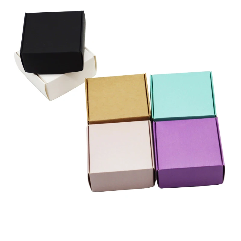 

6.5x6.5x3cm Kraft Paper Carton Box Small Gift packaging Box Cosmetic Packaging Festival Accessories Packing Gift Box