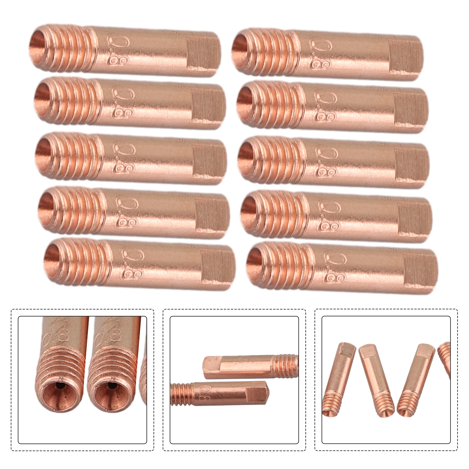 10Pcs Welding Torch Nozzle  0.8/1.0/1.2mm MB-15AK MIG/MAG M6 Welding Torch Tips Holder Gas Nozzle Soldering Accessories