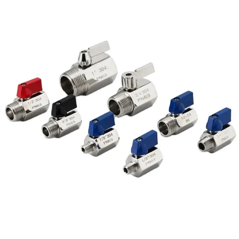 304 Stainless Steel Mini Ball Valve - Flow, Water, Oil, Gas Regulation and Control Switch