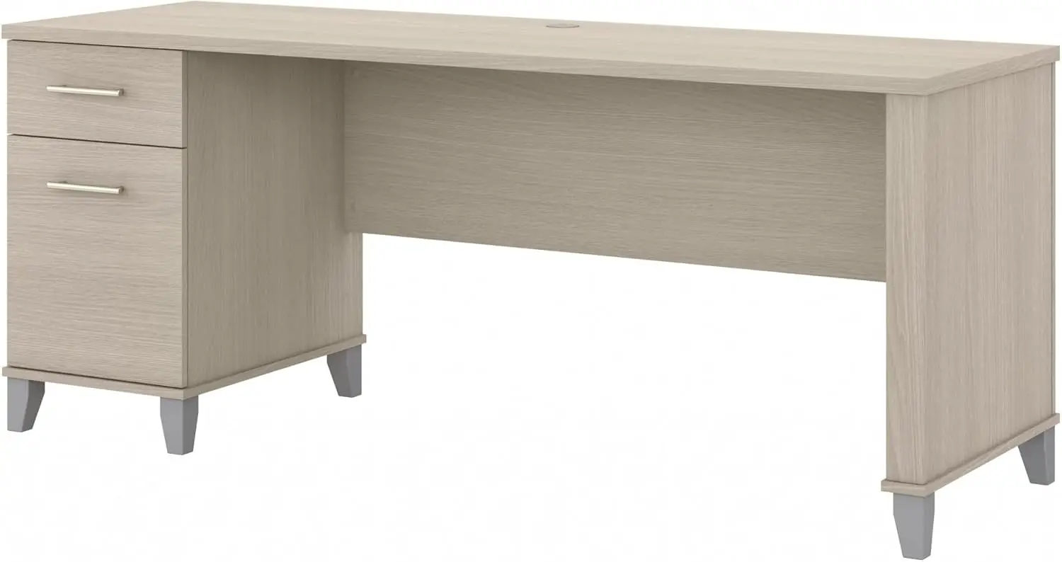 Somerset 72W Office Desk with Drawers in Sand Oak