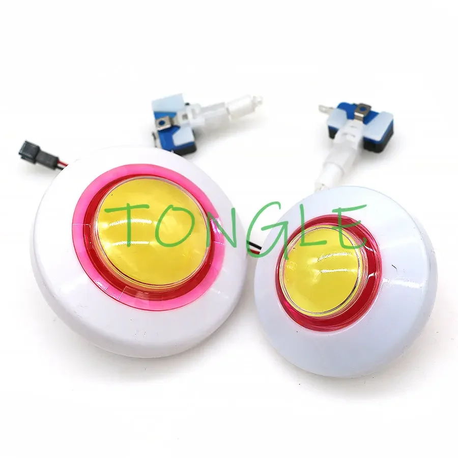 Colorful LED Light with Micro Switch for Claw Crane Machine, Illuminated Push Button, Rotating Lamp, DC 12V, 80mm, 100mm