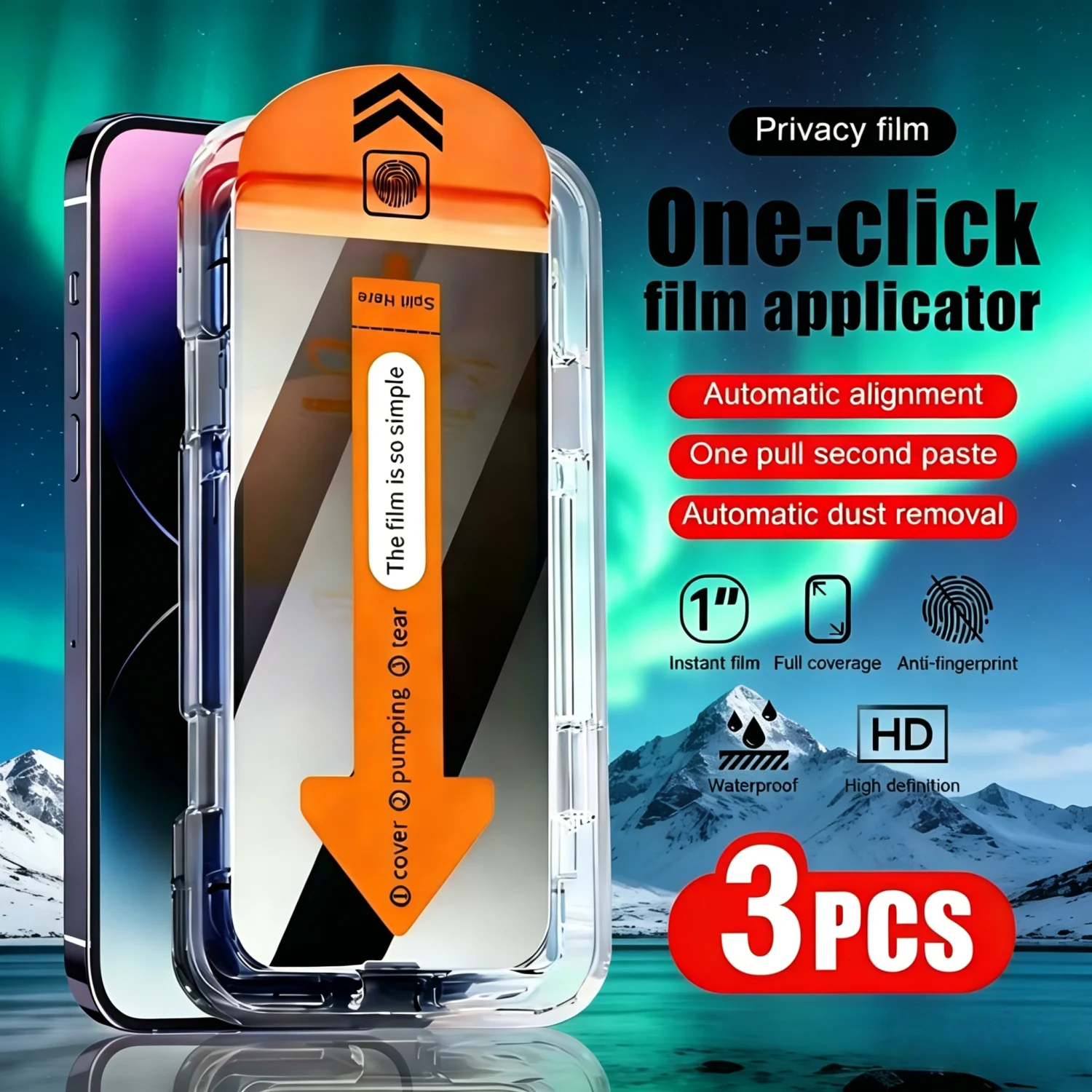 

3Pcs For iPhone 17 Air 16 15 Plus 14 13 Mini 12 11 17 Pro Max Glass Glass Privacy Anti-Spy Cover Screen Protector