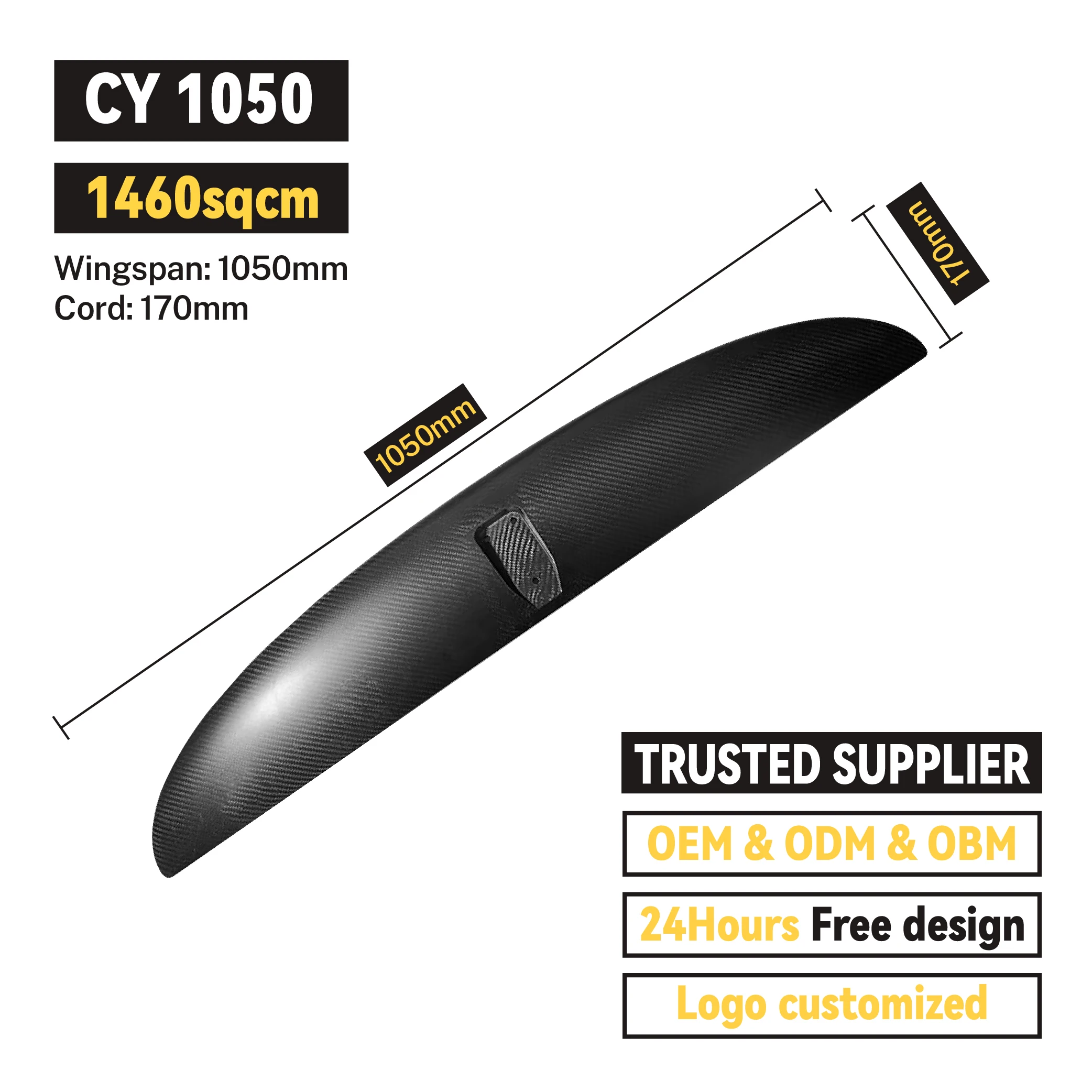 / Premium PC Hydrofoil Series CY1050 Small Big Carbon Fiber Board Customizable Unisex Surfing Equipment Hot Selling