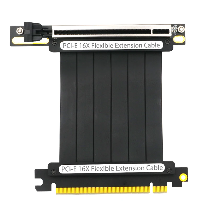 Cable Flexible elevador PCI Express 3,0 X16 de 20CM, extensor de 90 grados de alta velocidad 8G con almohadilla de pie magnética LED de alimentación de 3,3 V 12V para GPU