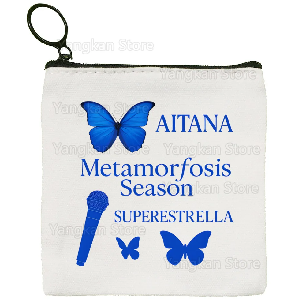 

Singer Aitana Ocana Simple Canvas Coin Purse Cute Cartoon Key Case Lady Bag Coin Storage Bag