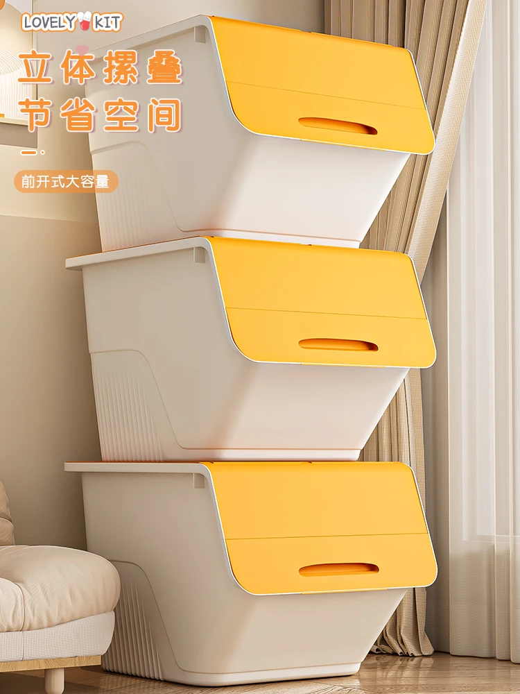 Toy storage box Front opening household clamshell storage box Storage box