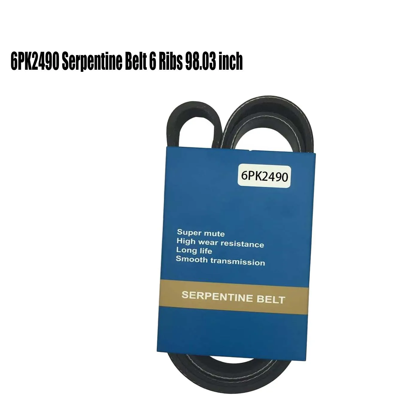 

6PK2490 Serpentine Belt 6 Ribs 98.03 inch for Regal 1983 Blazer 1992-1993 Camaro 1988 New Yorker 1991-1993 Bronco 1987-1992