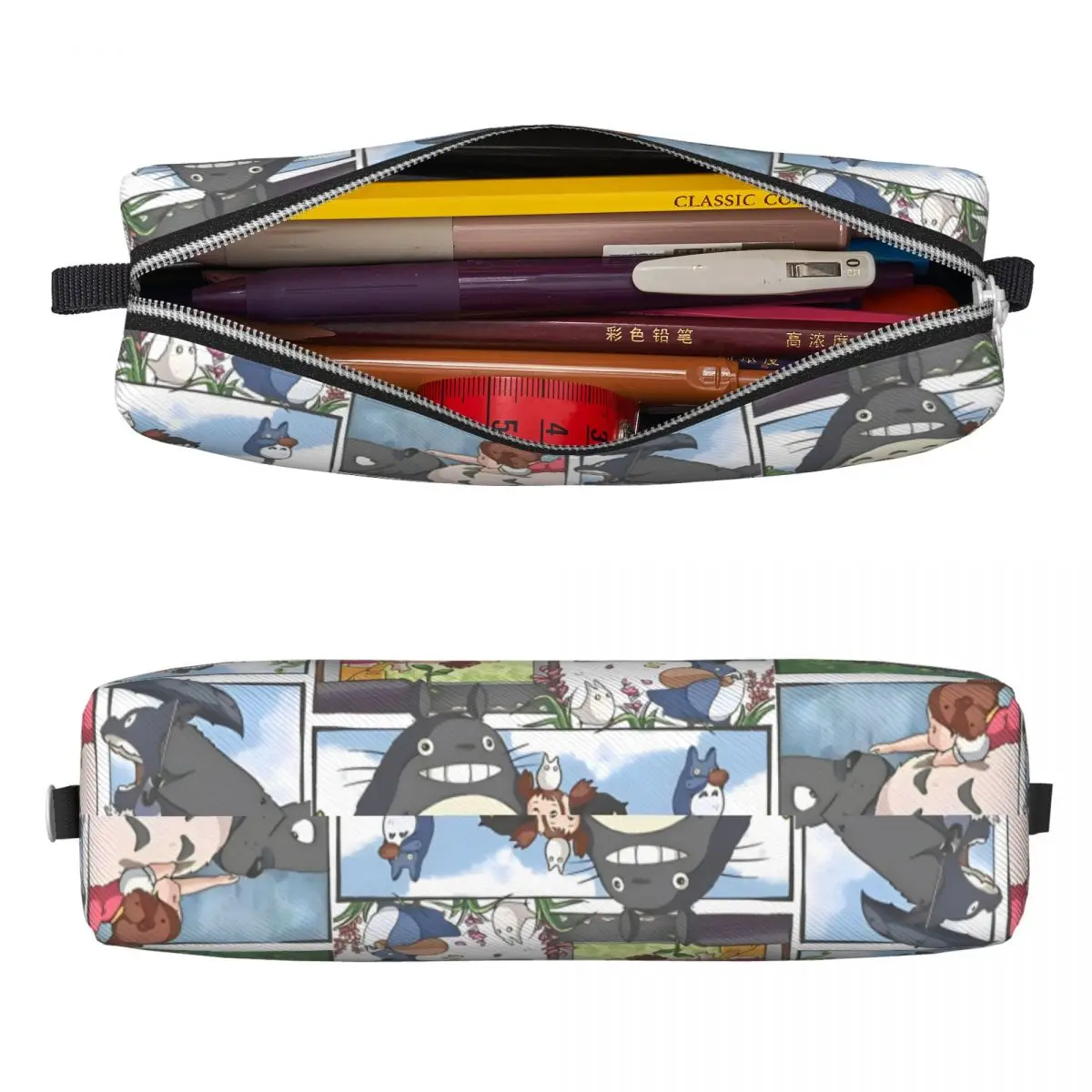 T-TotoroS Film Pencil Case Cartoon Anime Pencil Pouch Pen for Student Large Storage Bag School Supplies Zipper Accessories