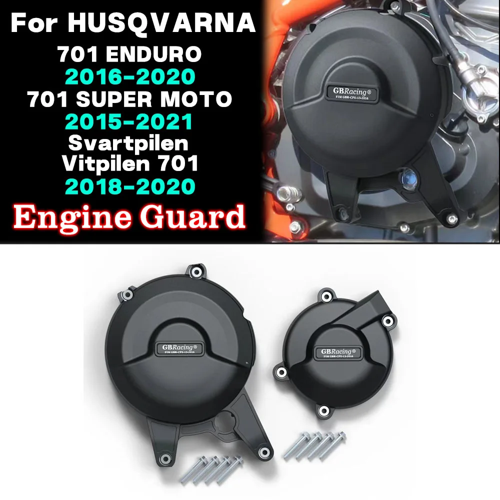 Cubierta protectora para motor de motocicleta, cubierta para HUSQVARNA 701, Svartpilen, ENDURO 2015, 2016, 2017, 2018, 2019, 2020, 2021