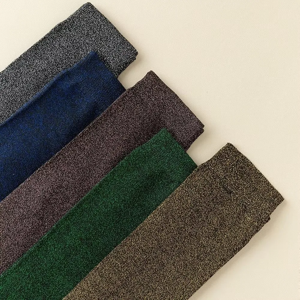1 Pair Glitter Finish Over Knee High Socks Sheer Thin Fabric Stretchable Length Shiny Glitter Socks Soft Silky Texture