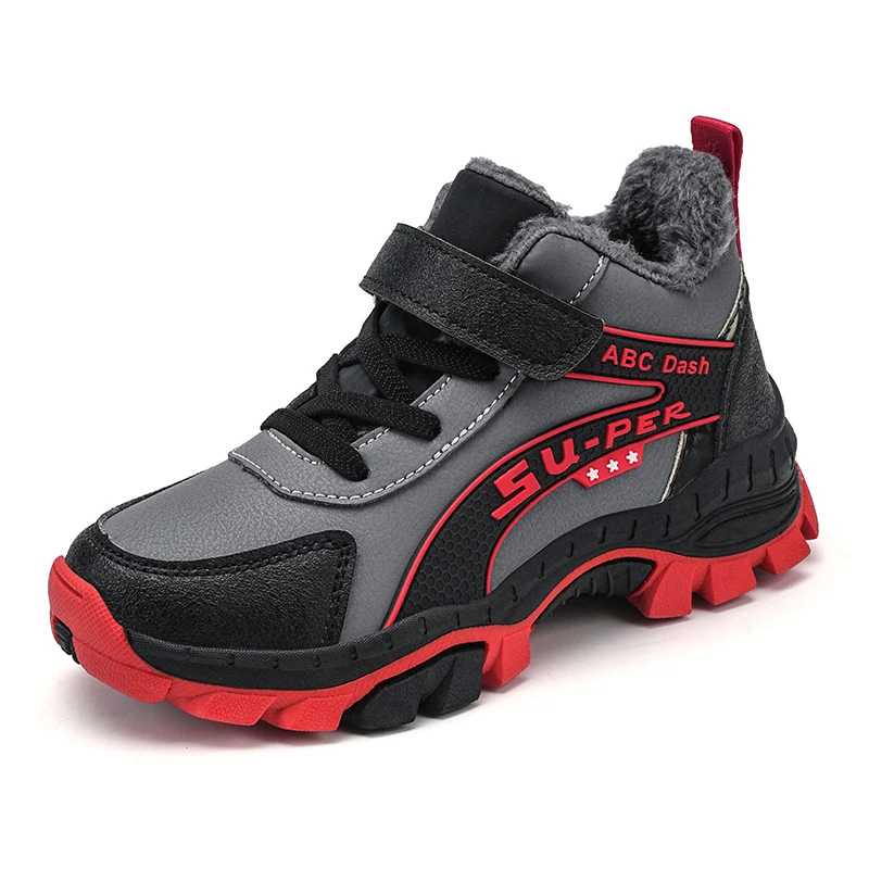 Kids Sports Shoes Winter Cotton Hiking Shoes Non-Slip Outdoor Shoes Children Warm Trekking Mountaineering Sneakers For Boys