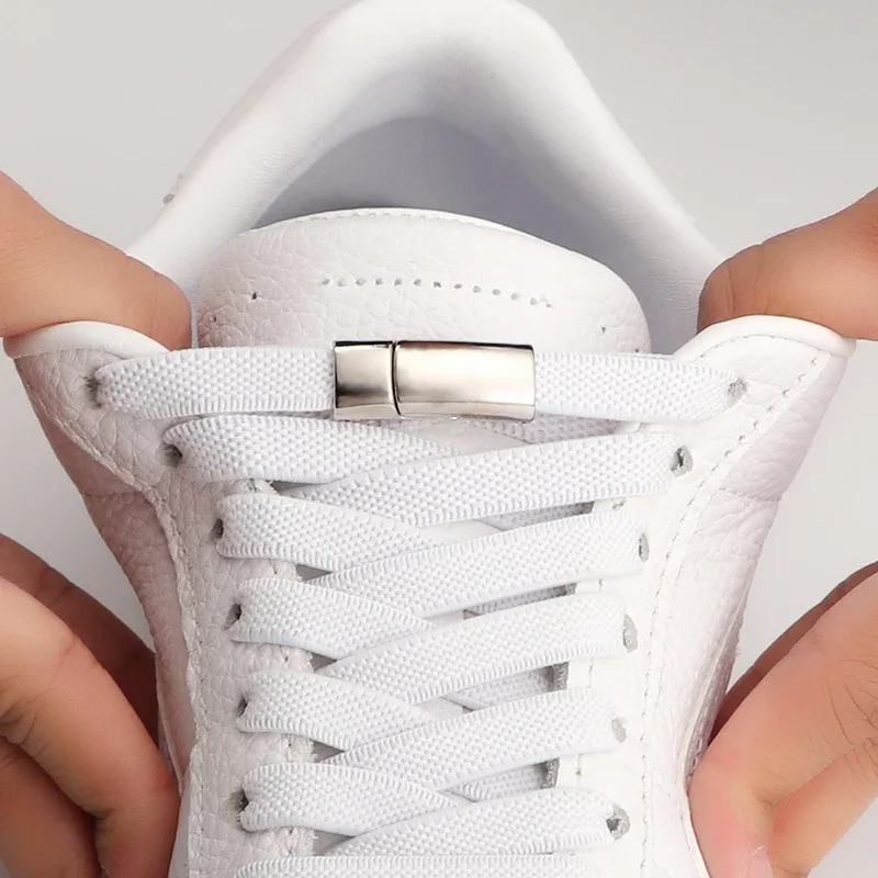 Magnetische Schnürsenkel Clip Flache Elastische Stretch Schnürsenkel Keine Krawatte Schnürsenkel Casual Turnschuhe Frau Männer Kinder Schnürsenkel Schuhe Zubehör – Detail 2