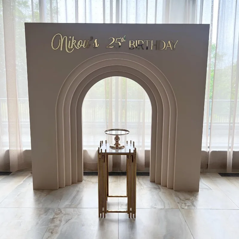 Luxury New Design Wedding Background White Acrylic Panel 3D Arched Wall Event