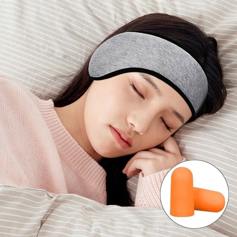 High Quality Adjustable Noise Cancellation Three Layers Ear Muffs Sleep Mask Polyester Blackout Mask Sleeping Relaxing