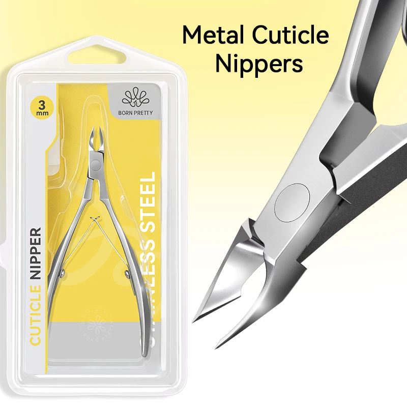 

BORN PRETTY Metal Cuticle Nippers Manicure Scissors Stainless Steel Dead Skin Remover Pusher Tool Trimmer