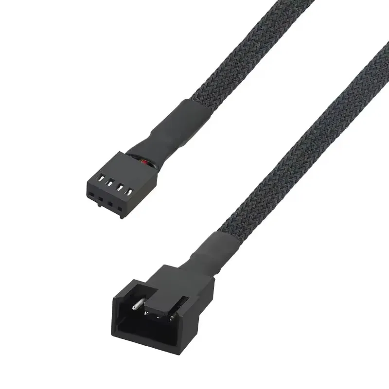 1 to 1 Way Splitter Black Sleeved 26/40cm Extension Cable Connector 4Pin PWM Extension Cables 4 Pin Pwm Fan Cable