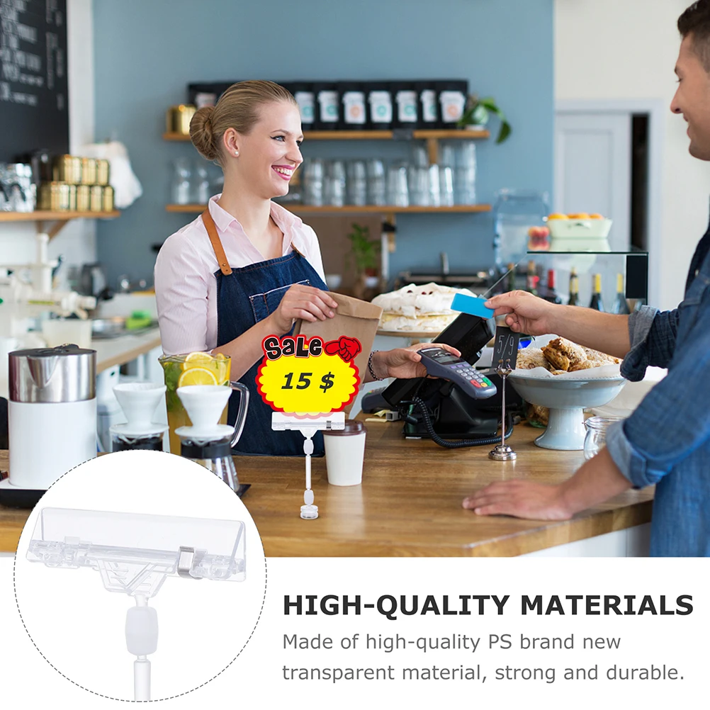 

5 Pcs Price Tag Holder Retail Countertop Sign Acrylic Supermarket Supplies Banquet
