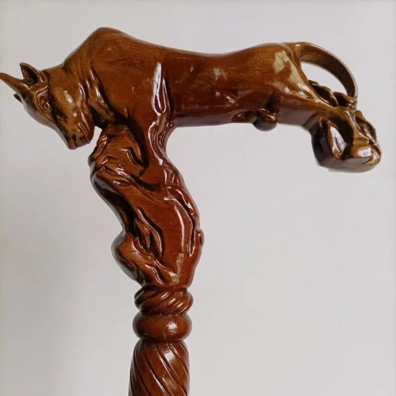 Rare old Ancient wood cane \walking stick, animal shape, exquisite designs, hand-carved