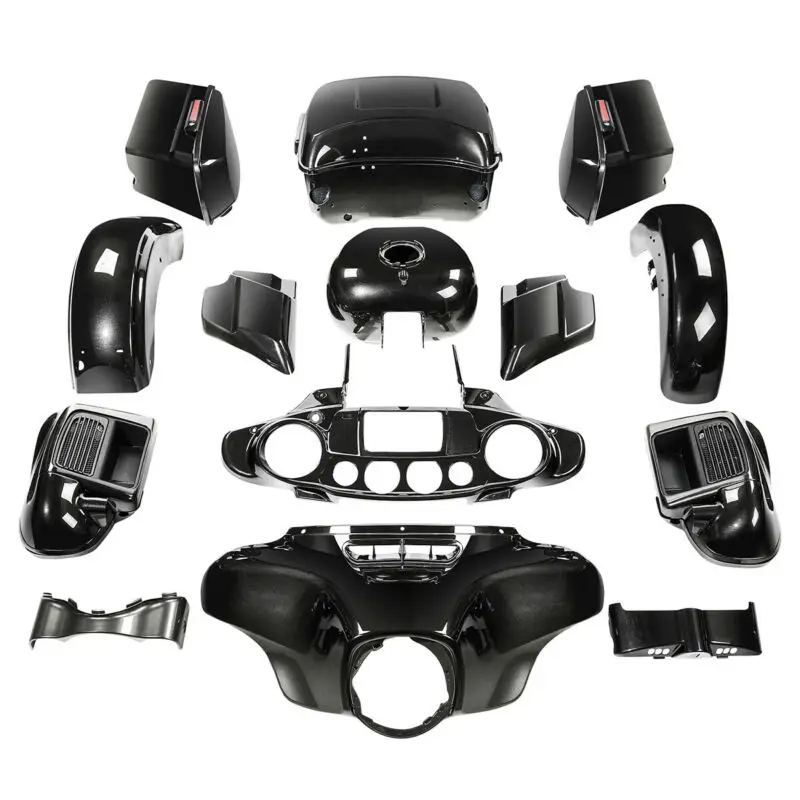 HR3 Black Earth Fade Fairing Body Kit Saddlebag Fender Gas Tank Fit  Ultra Limited 2015+