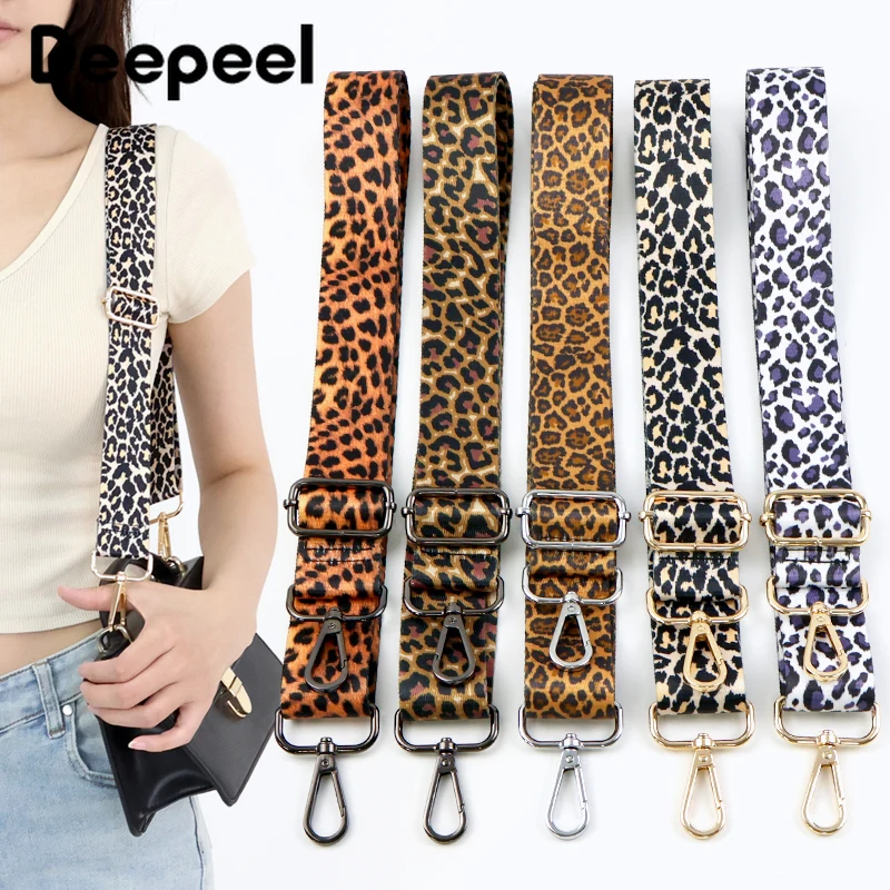 Deepeel 38mm Women's Leopard Bag Straps Crossbody Handbag Shoulder Belts 80-130cm Adjustable Wallet Tape Replacement Accessories