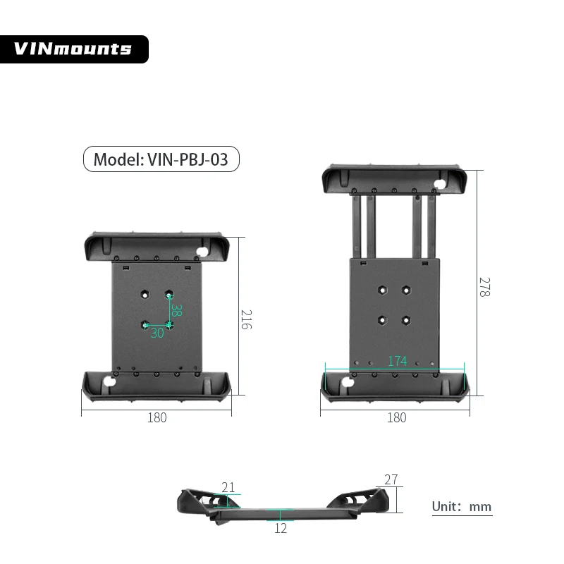 

Stretching spring tablet for 9-10 inches Tablets Anti-shake compatible with 278x 174mm overall size tablet, thickness 15mm