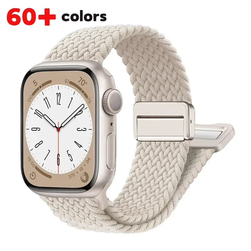 Pulseira de nylon para apple watch band 44mm 40mm 45mm 49mm 41mm 38 fivela magnética pulseira trançada iwatch série se 7 5 6 8 9 ultra 2