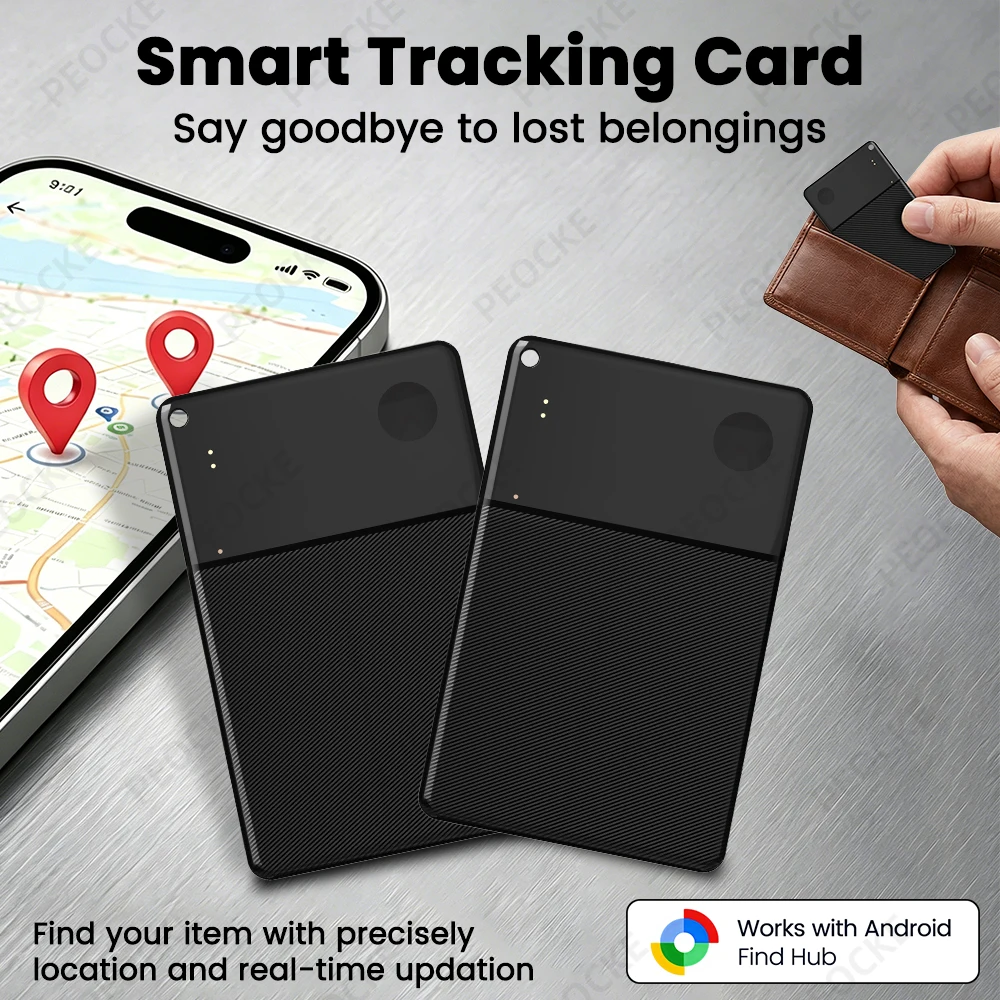 

Android Wallet Tracker Card Non-Rechargeable Smart Location Tag Works With Google Find Hub Anti-Lost GPS Tracker Keys Bag Finder