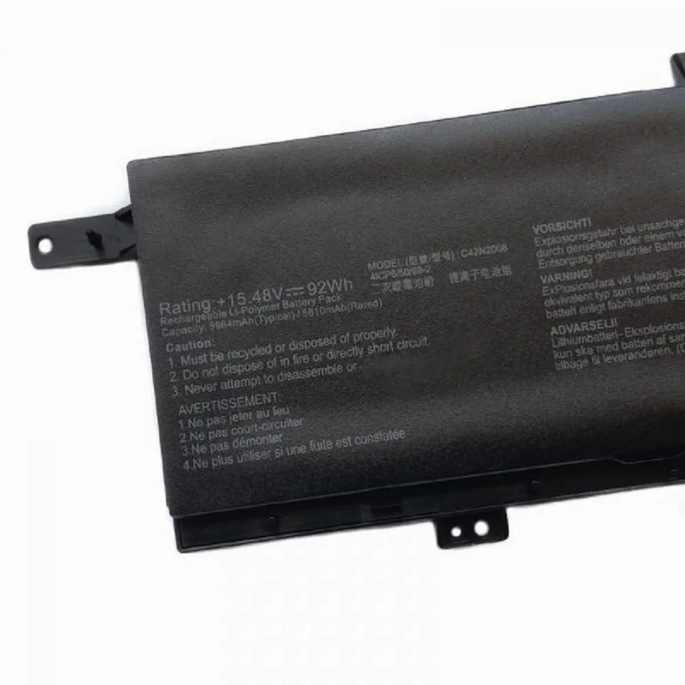 Imagem -02 - Genuine C42n2008 Bateria do Portátil para Asus Zenbook Pro Duo Oled Ux582zm Ux582hm Ux582hs Série Ux582lr 15.48v 92wh Notebook Novo