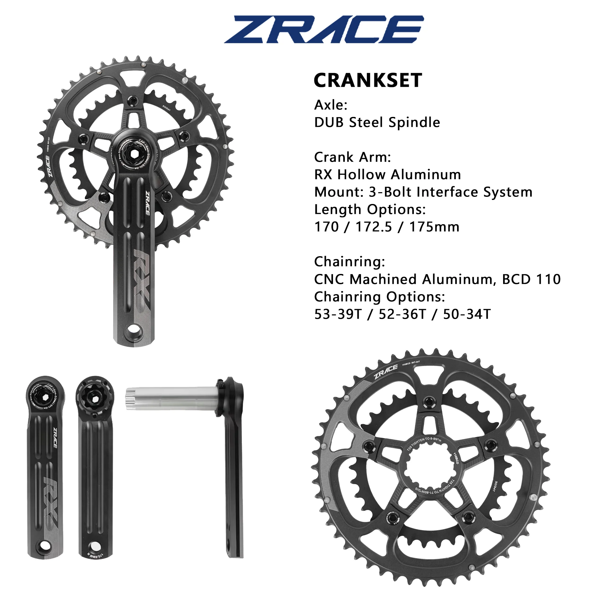 LTWOO RX Disc 2x12 Hydraulic Disc Brake Road Bike Groupset 2x12 Speed ZRACE Crankset Cassette Chain Rotor 24S Bicycle Components - view 5