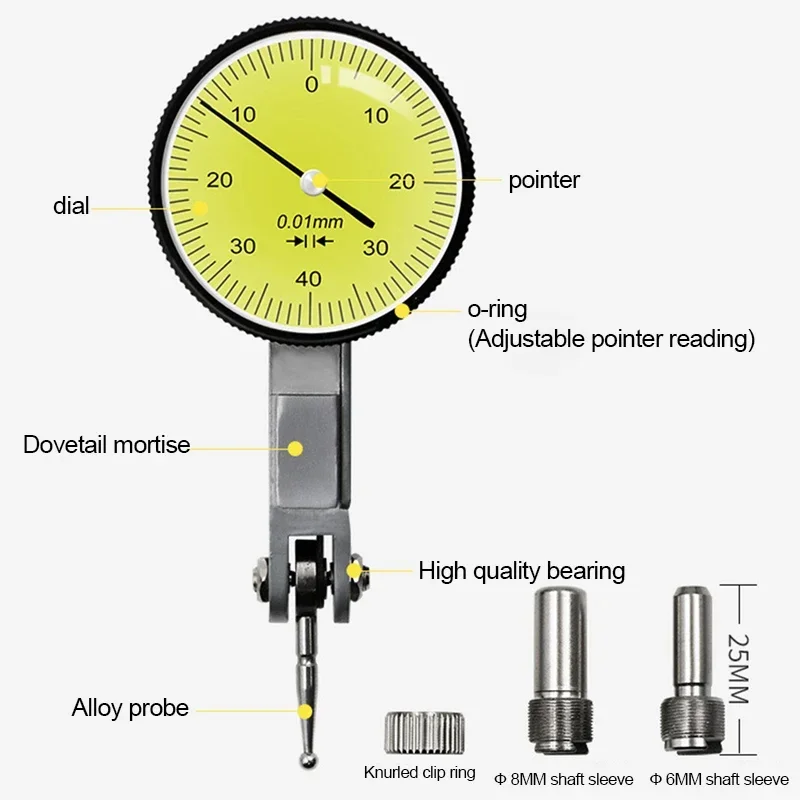 

Watch Indicator Micrometer Indicator Calibration Type 0-0.8mm Indicator Tools Equipment Level Dial Dial Hour Measure Comparator