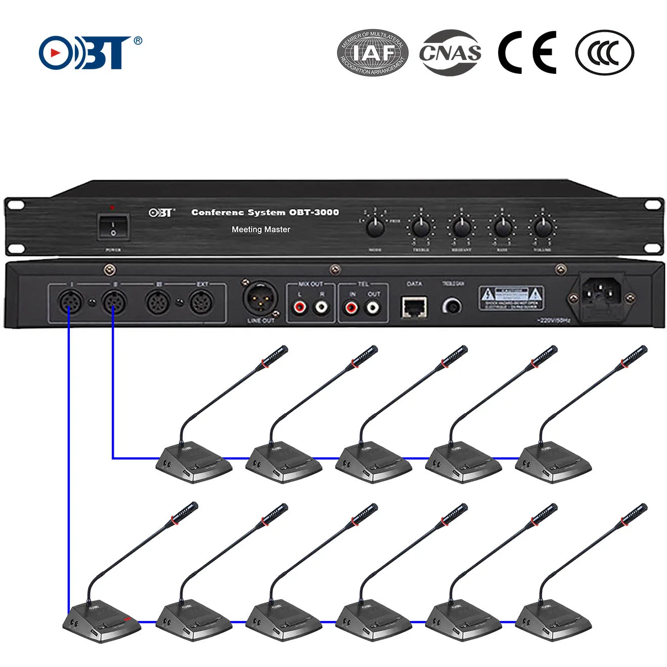 Hot Selling High Fidelity Professional Audio Vote Host Meeting Conference System OBT-3000