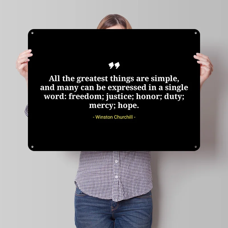 Winston Churchill Quotes Metal Poster Perfect Gift for Fans Lovers Customized Wall Art Metal Sign for Vintage Decor Room Home