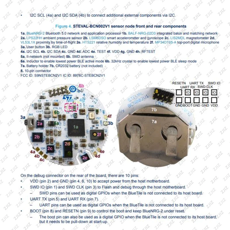STEVAL-BCN002V1B Kit de desarrollo de nodos de sensor Bluetooth LE - Sensores integrados, fácil integración