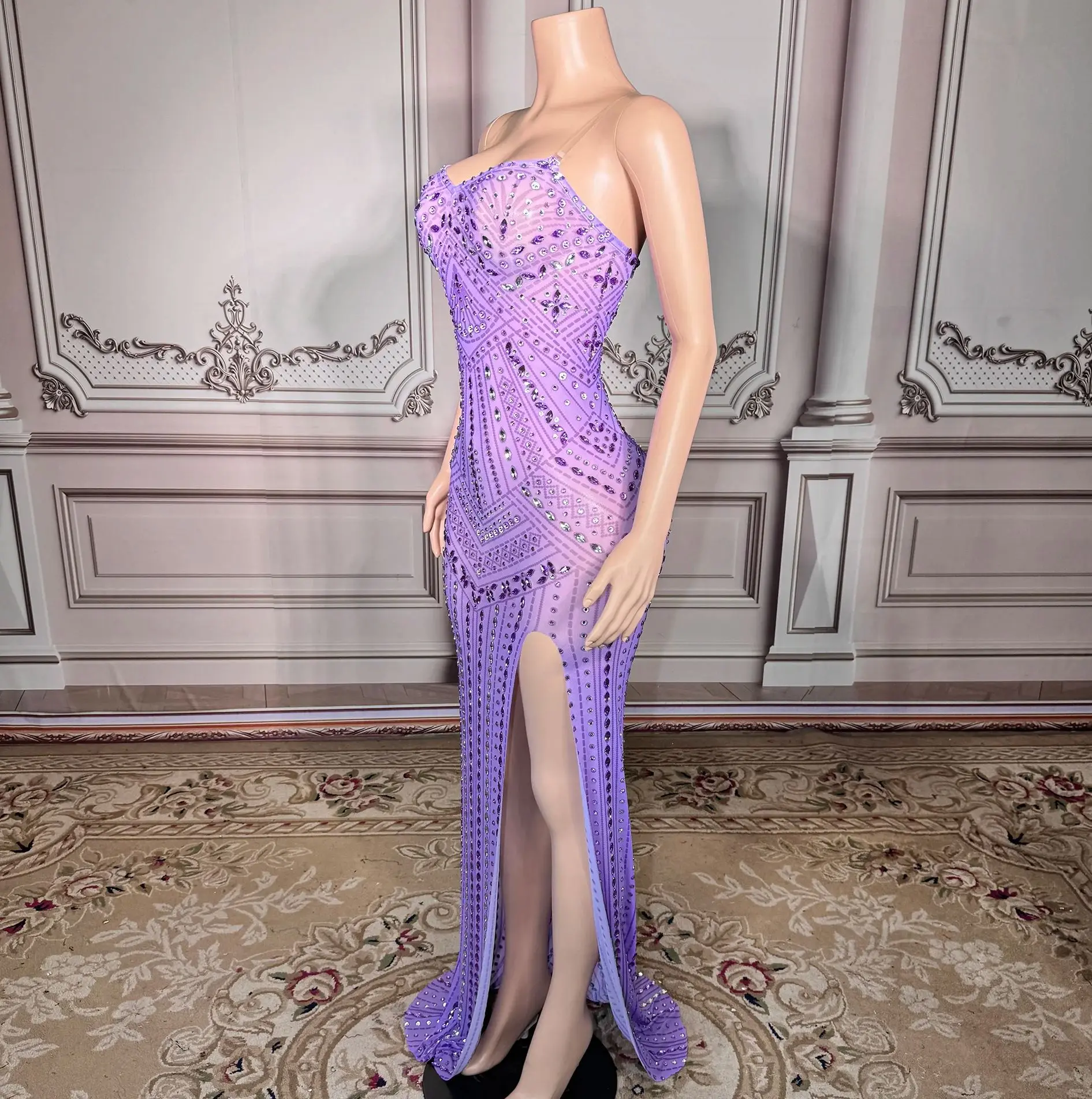 

ZD Positioning Flower Elegant Women Sequin Long Mermaid Formaldress Evening Dress Women Party Dress