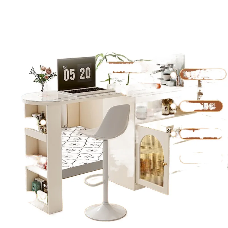 

Slate bar table Household living room island table Solid wood dining side cabinet Cream wind small apartment balcony