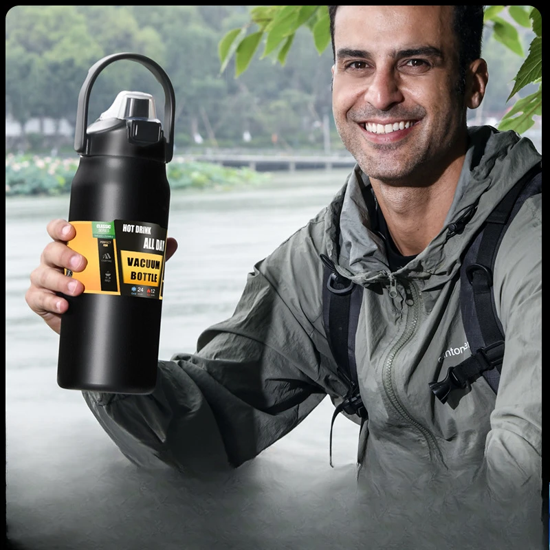 

Outdoor Thermos Portable 304 Stainless Steel Thermal Mug Tumbler Vacuum Flasks Cold and Hot Sports Water Bottle with Straw