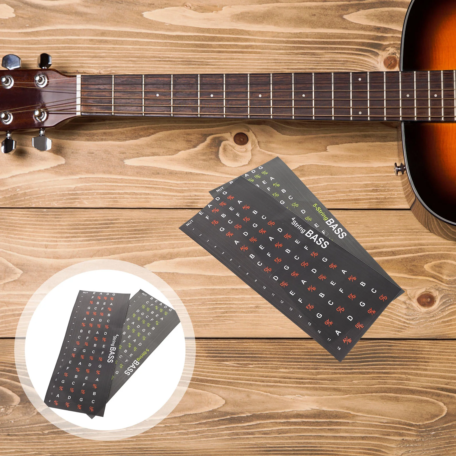 

2 Pcs Guitar Fretboard Stickers Finger Chord Paper Beginner Note Sign for Starter