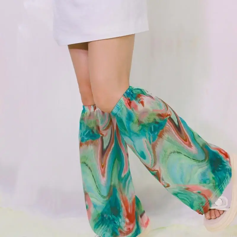 P88A Women Printed Leg Warmers Loose Wide Leg Socks for Cosplay Party Accessories
