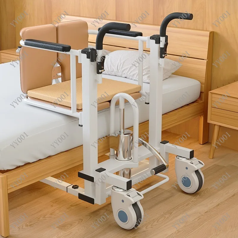 Portable Hydraulic Transfer Chair Multifunction Lift Commode Wheelchair for Home Care Use