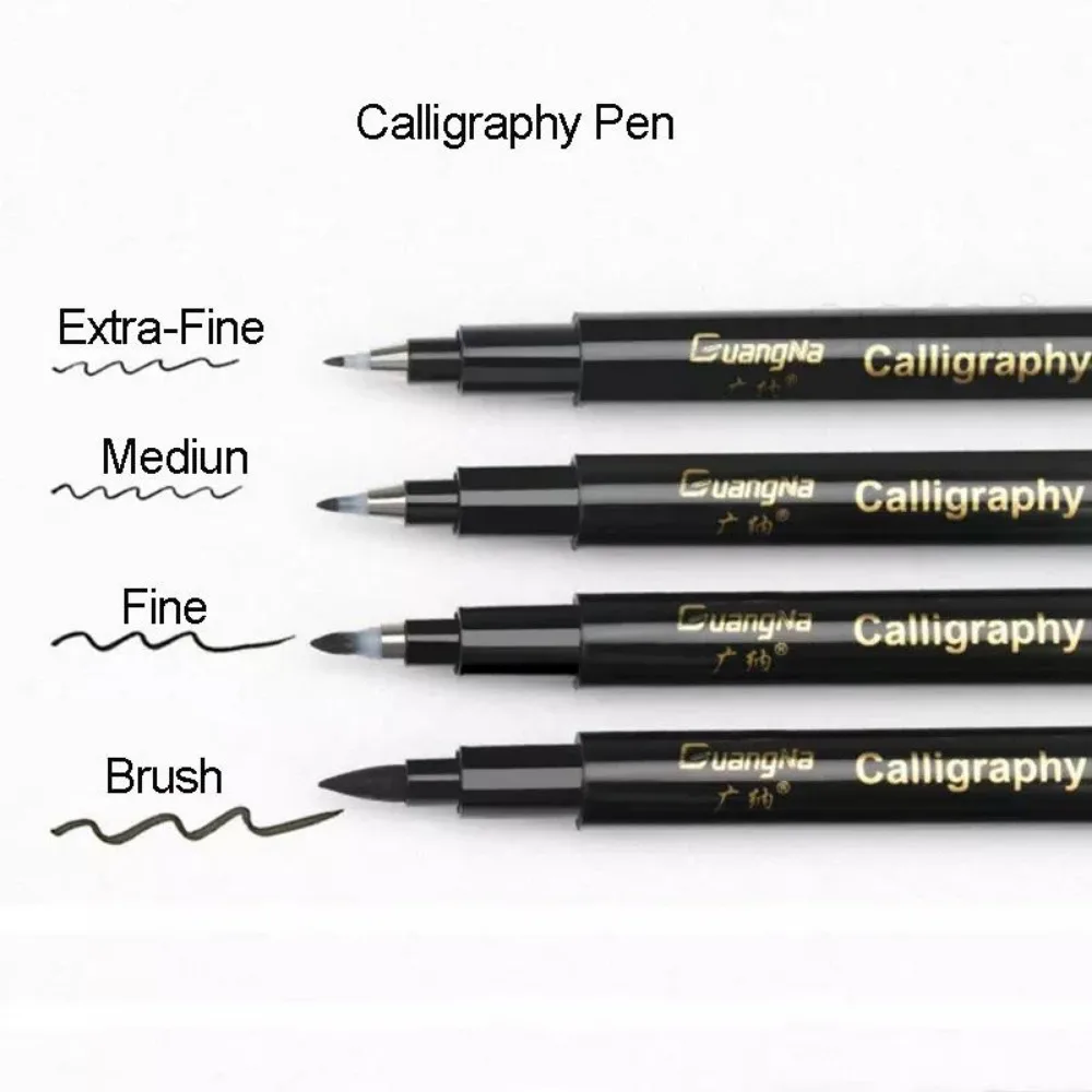 Calligraphy Pen Fine Liner Tip Medium Brush Black Water Pens for Signature Drawing Hand Lettering School Album Art Supplies view 6