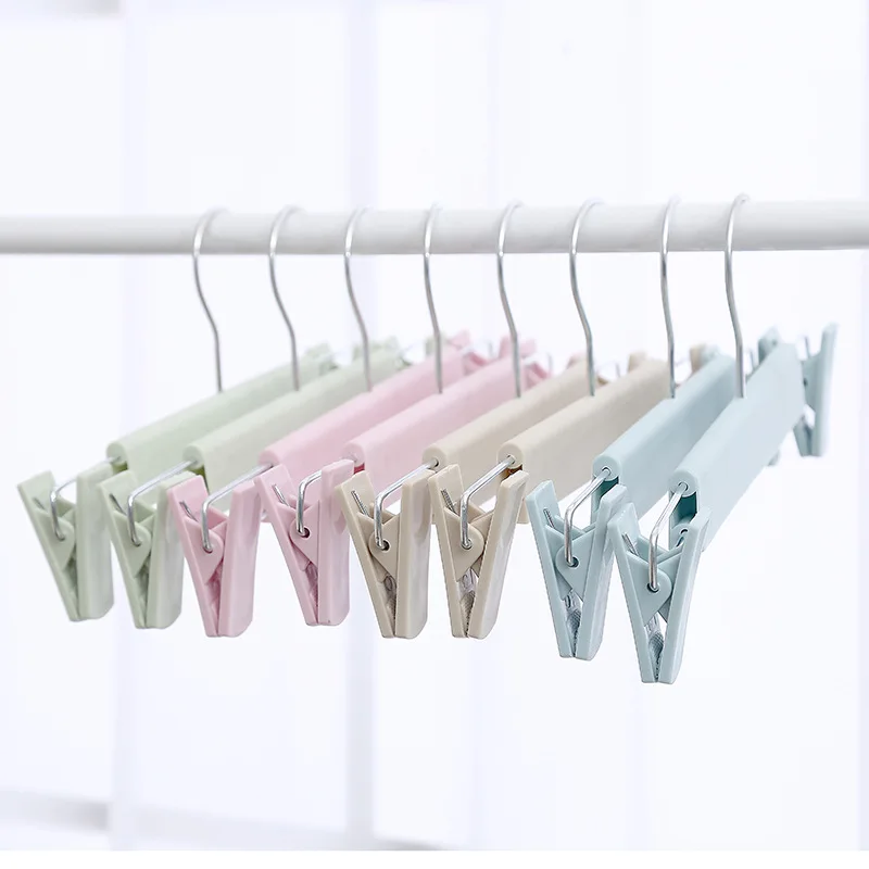 New 10pcs/Set Trouser Rack For Pants Hanger Closet Organizer Skirt Underwear Clip Drying Clothes Strong Clamp Force