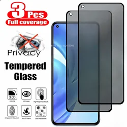 3Pcs Black Privacy Tempered Glass For OPPO A54S A52 A53 A53S A55 A58 A57S A74 5G A76 A77 A78 A73 A72 A98 A94 5G A5 A9 2020 Glass