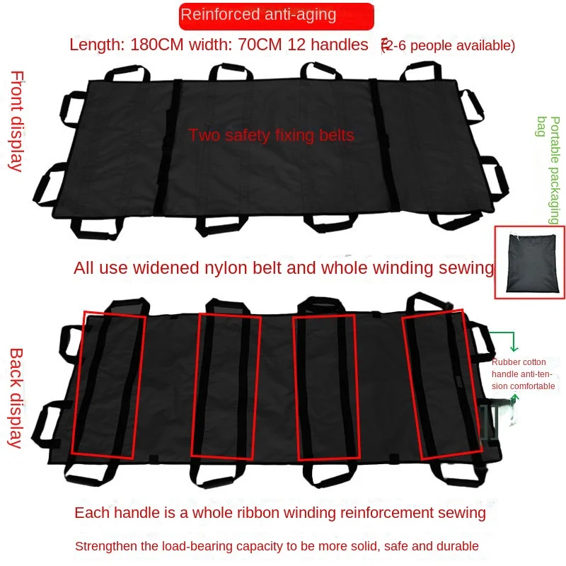 1.8M Canvas Soft Stretcher Stroke And Rehabilitation As Fixed Thickened Bed For Assisted Turning And Lifting Supplies