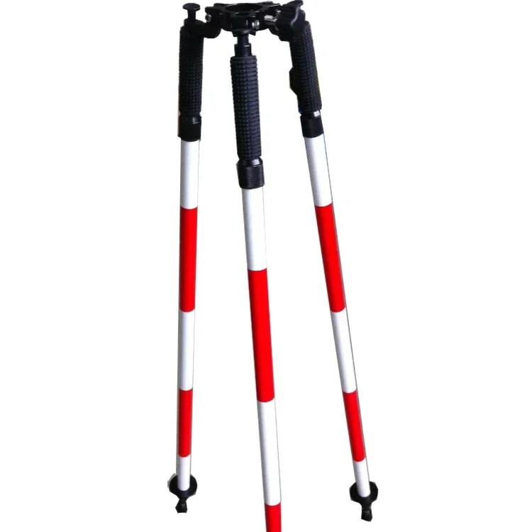 DZ33A-RW Surveying Instrument Prism Pole Tripod 1 Set Aluminum Survey Tools,Reddish White High Stability,Conveniently Portable