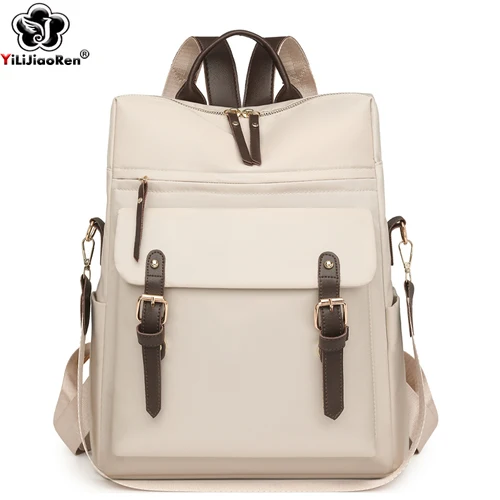 Imagen 1 del producto Mochila de moda para mujer, bolso de hombro, mochila de nailon impermeable de alta calidad, mochila de gran capacidad para estudiantes universitarios