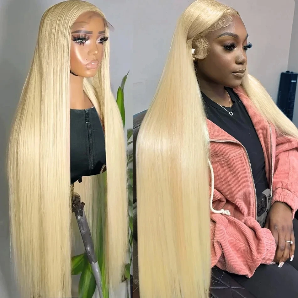 Brazilian 13x4 13x6 Straight Blonde Glueless Lace Front Wig HD Transparent 613 Lace Full Frontal Wig Human Hair Wigs For Women